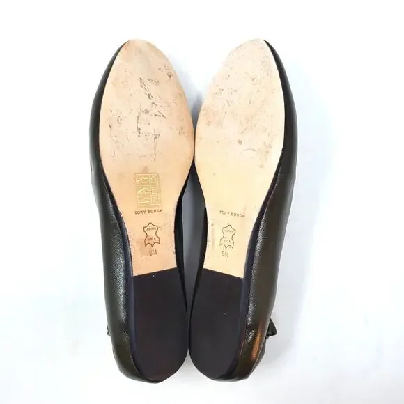 Tory Burch Eleanor Loafers Flat Goat Leather Moss Olive Green Gold 84922 Size 8 - Picture 8 of 12